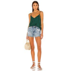 Cali Dreaming Hunter Green Silky Cami Top